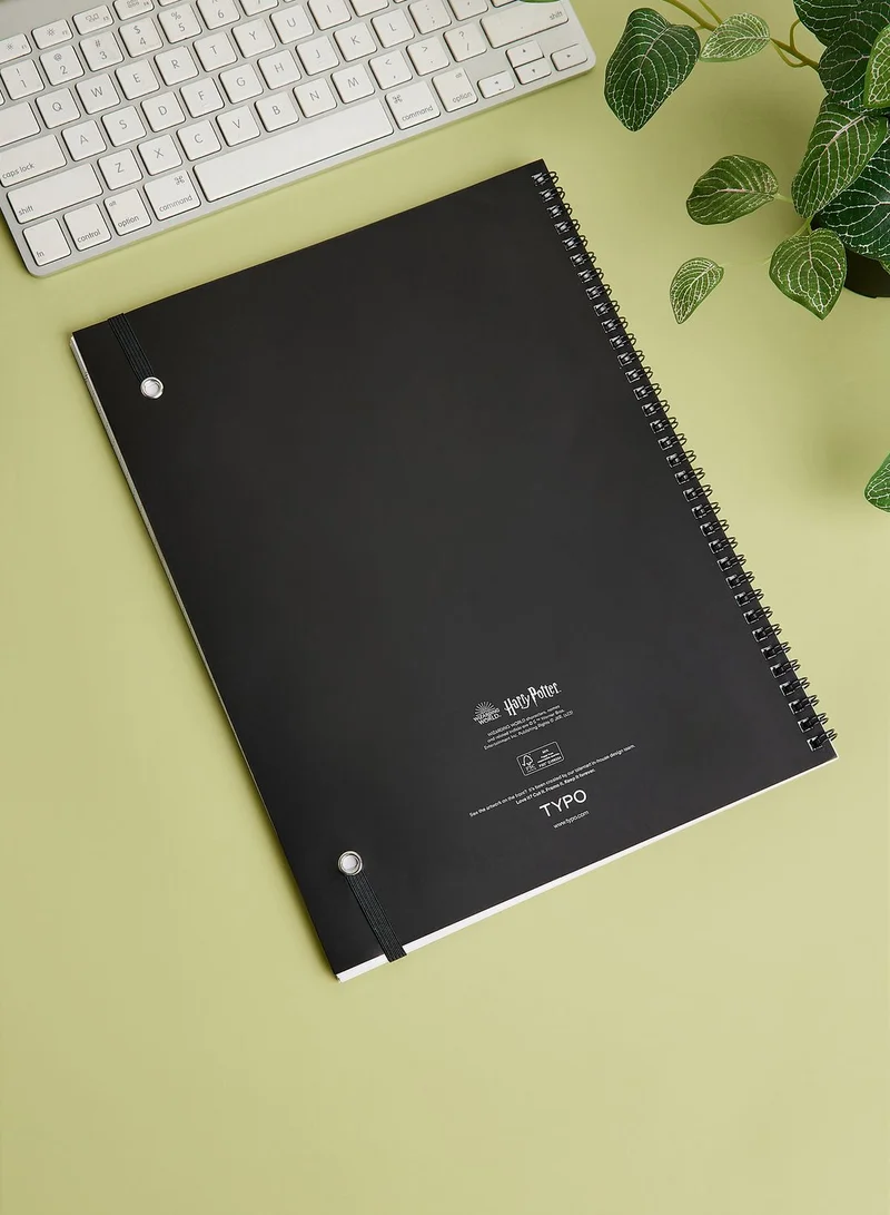 Typo Black Spiral Notebook Printed Cover