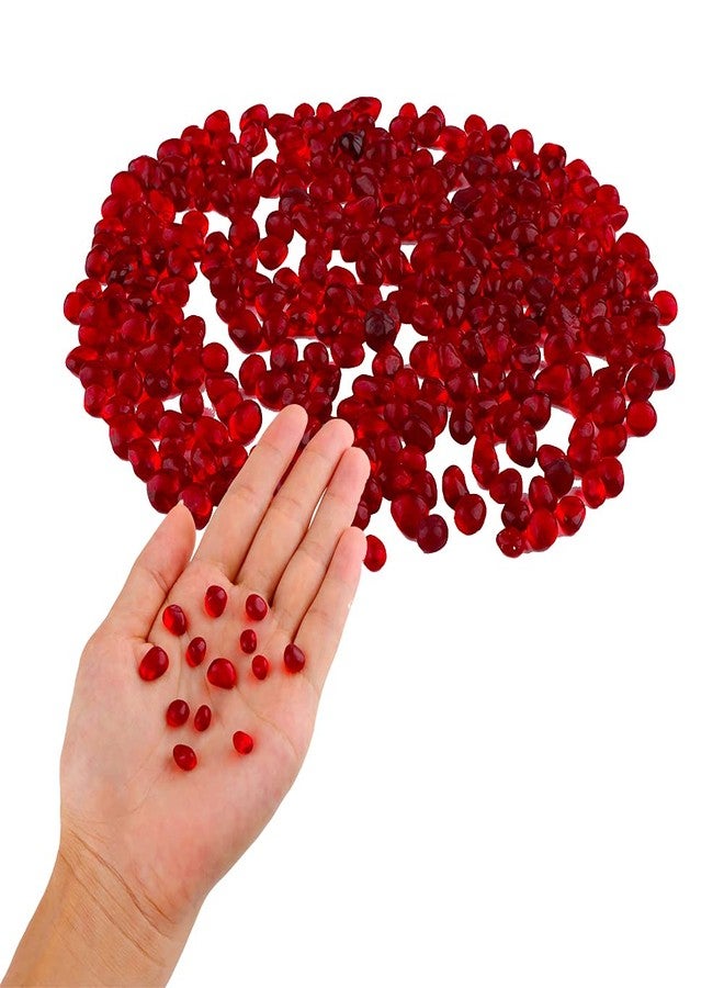 VTurboWay Aquarium Stone Ornament Red Glass Crystal Stone Fish Tank Gravel Decoration Fantasy DIY Fish Tank Hydroponic Plant Creative Decoration (A Pack of 150, Red) - Image 4