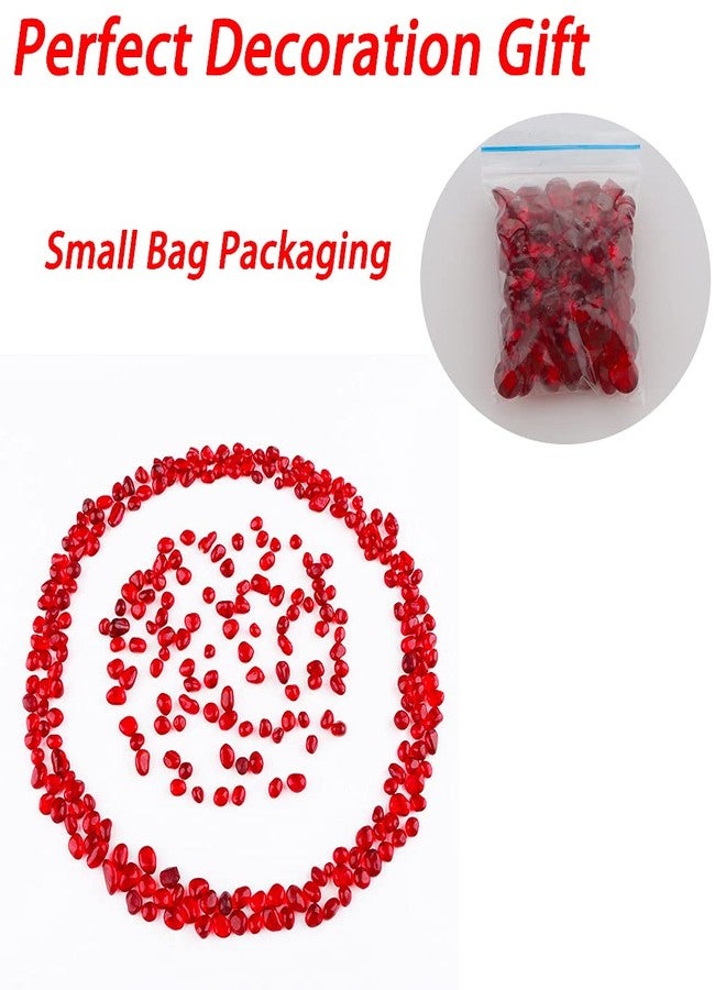 VTurboWay Aquarium Stone Ornament Red Glass Crystal Stone Fish Tank Gravel Decoration Fantasy DIY Fish Tank Hydroponic Plant Creative Decoration (A Pack of 150, Red) - Image 5