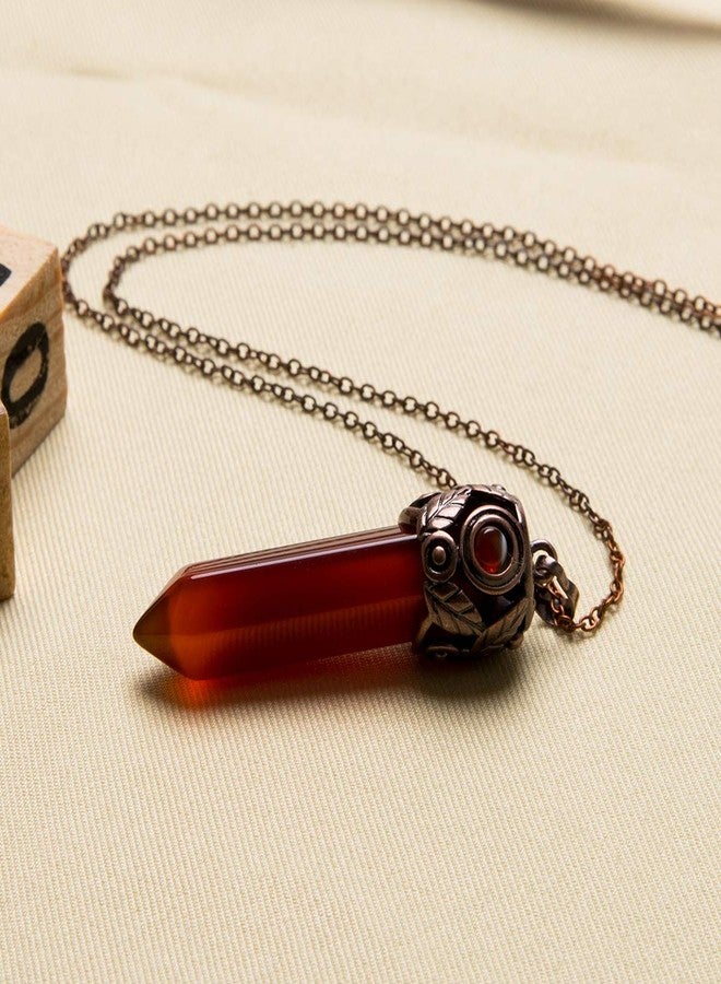 Bivei Retro Antique Brass Chakra Necklace Hexagonal Prism Gemstone Quartz Crystal Stone Healing Pendant (Pack of 5) - Image 2