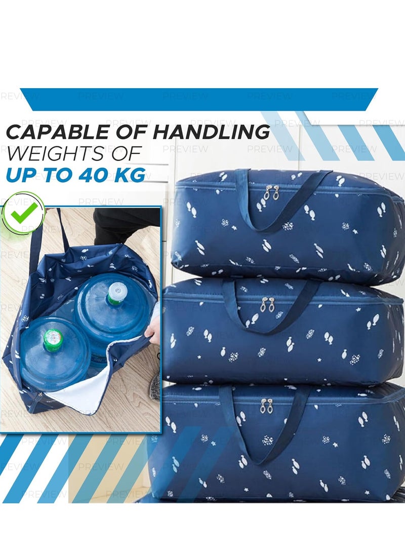 DUNISO Large Storage Bags for Clothes, 3 Pack Foldable Clothes Storage Bins for Closet Organizer Storage Containers with Handle, Blanket and Comforter Storage, Oxford Fabric (36L/45L/70L)  - Image 1