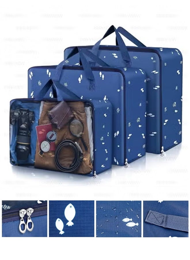 DUNISO 3 Pcs Strong Storage Laundry Bags，Foldable Moving Storage Bags with Zipper and Handles，Reusable Waterproof and Dustproof Heavy Duty Oxford Tote Bags，for Clothes, Bedding, Pants, Socks, Toys，36L/45L/70L - Image 1