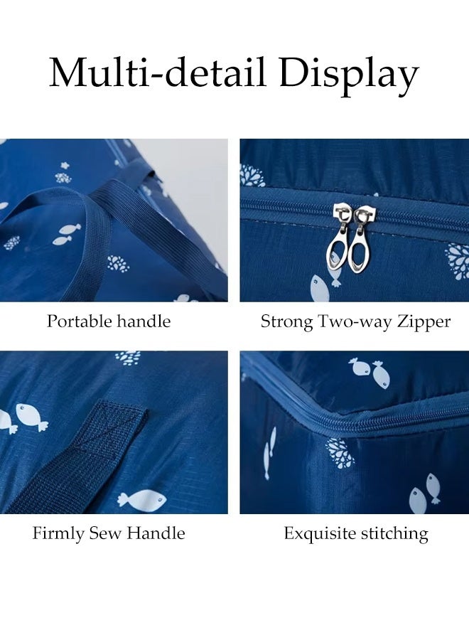 DUNISO 3 Pcs Strong Storage Laundry Bags，Foldable Moving Storage Bags with Zipper and Handles，Reusable Waterproof and Dustproof Heavy Duty Oxford Tote Bags，for Clothes, Bedding, Pants, Socks, Toys，36L/45L/70L - Image 4