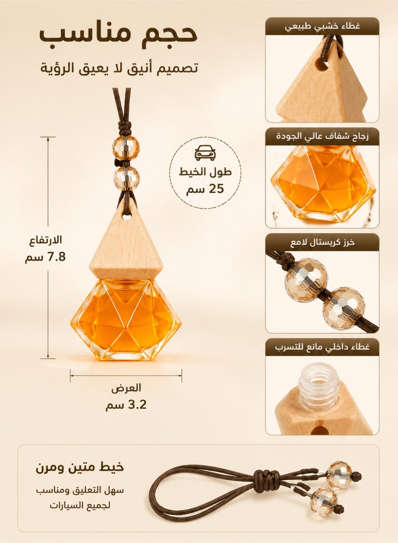 جي اس دن معلق معطر سيارة زجاجي – موزع عطر سيارة بزيوت طبيعية يدوم طويلاً – إكسسوار داخلي لإزالة الروائح وتعطير السيارة - Image 5