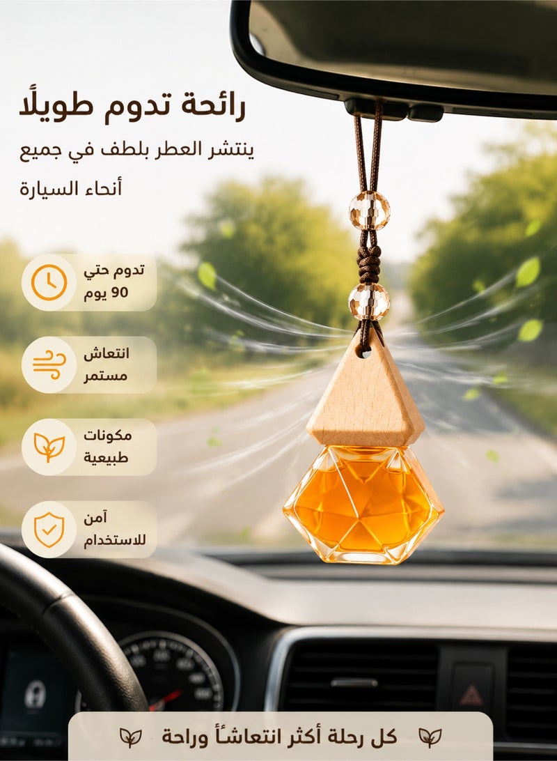 جي اس دن معلق معطر سيارة زجاجي – موزع عطر سيارة بزيوت طبيعية يدوم طويلاً – إكسسوار داخلي لإزالة الروائح وتعطير السيارة - Image 2
