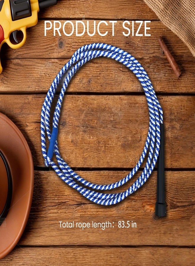 OOHGLITZ Kids Cowboy Lasso Rope Toy - Adjustable Pre-Tied Roping Rope, 84in Ranch Toy with Handle for Outdoor Pretend Play (Blue and White) - Image 5