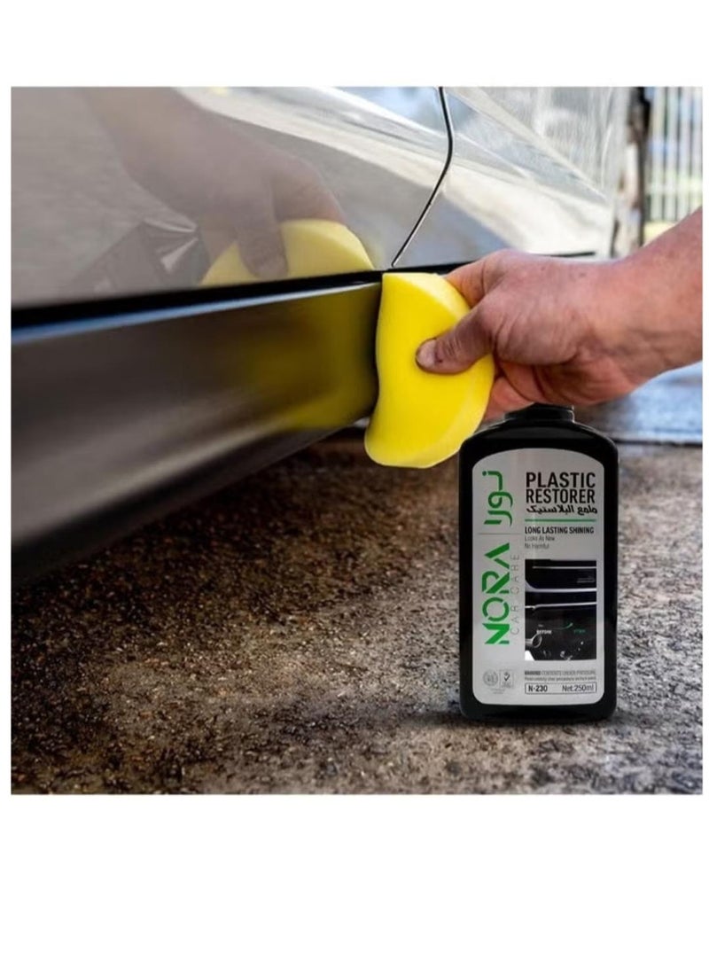 نورا ملمع ومجدد بلاستيك السيار ة يعيد اللمعان الطبيعي ويجدد المظهر الخارجي والداخلي 250 مل - Image 3