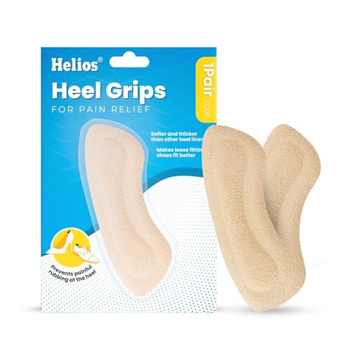 Helios Heel Grips for Pain Relief, Soft Thick Shoe Inserts Heel Pads Inserts for Men & Women, Prevent Heel Slip & Blisters, Shoe Filler Cushions for Better Fit & Comfort For Men And Women - Image 1