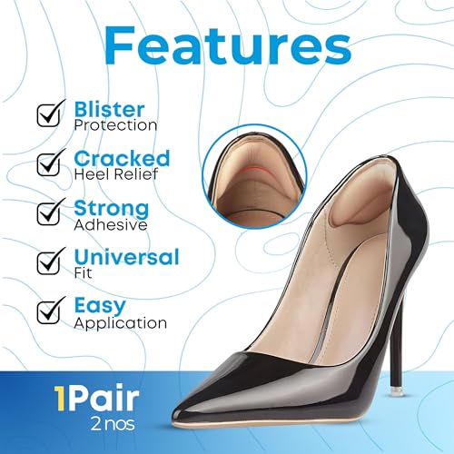 Helios Heel Grips for Pain Relief, Soft Thick Shoe Inserts Heel Pads Inserts for Men & Women, Prevent Heel Slip & Blisters, Shoe Filler Cushions for Better Fit & Comfort For Men And Women - Image 4