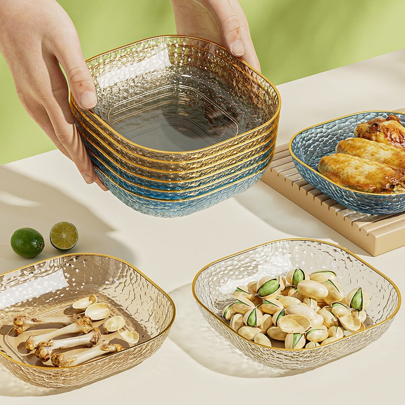 Premium Food-Grade Bone Dish for Dining6 dishes + gold rack [color mixing/remarks]] 6 dishes + gold rack [color mixing/remarks]] 