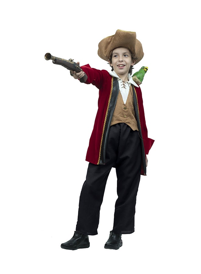 Ghoulish Kids Captain Pirate Costume Includes; Latex Parrot, Hat and Long blazer attached front vest. Weapon Not Included  Size: 8-10 Years