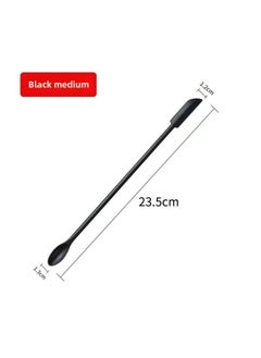 Mini Silicone Double-headed Sharp Scraper Spoon Cosmetic Skin Care Products Extraction Tool Set Including Avocado Jam Scraper-Specifications:Black# Medium