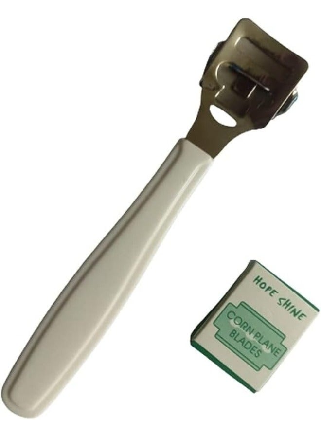 Professional Callus Remover and Dead Skin Peeling Tool with 3 Sharp Blades – Thick Hard Skin and Heel Callus Shaver for Removing Dead Layers, Cracked Feet, Rough Skin and Built-Up Calluses – Foot Hard Skin Remover with Built-In Rasp File for Smoothing Feet – Safe and Effective Foot Care Tool for Men and Women to Remove Tough Callus, Dry Skin and Heel Hardness with Easy Grip Handle for At-Home Pedicure Treatment - Image 1