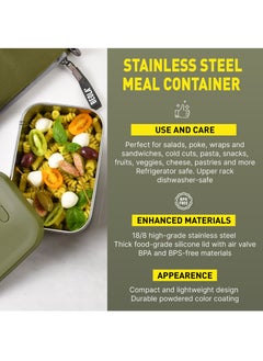 BEOLA Stainless Steel Lunch Box Food Container with sauce cup - 900ml, Forest Green  - Image 4