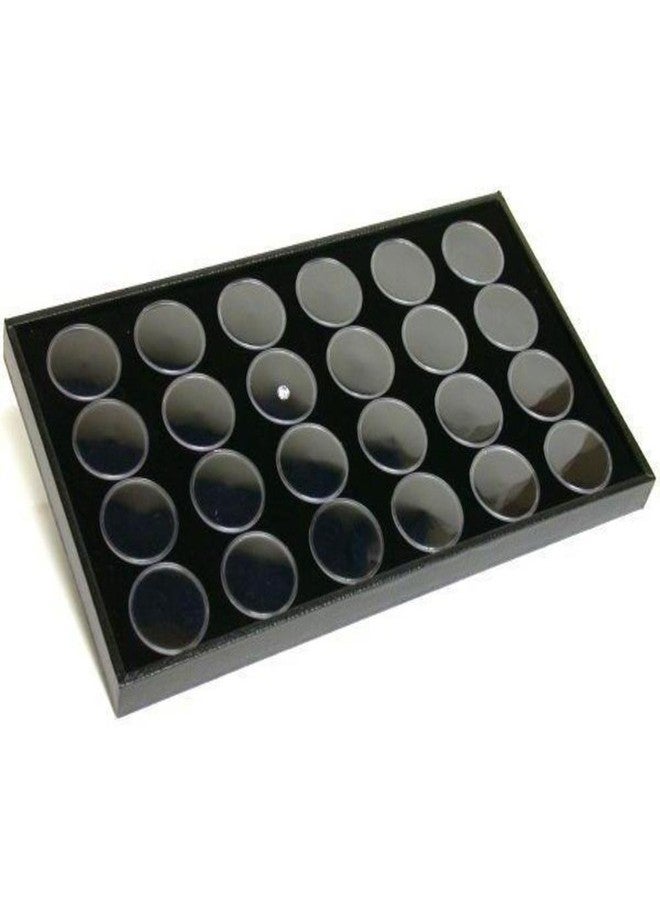 FindingKing 24 Black Foam Gem Stone Jars Box Storage Display Tray