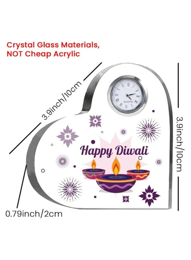 Diwali Special Heart-Shaped Crystal Clock Gift-Thoughtful Presents For Diwali Gifts For Your Friends And Family  - Image 4