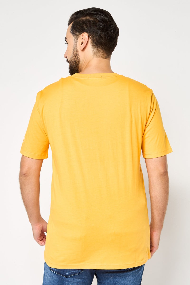 Replay Men Crew Neck Short Sleeve Graphic Print T-Shirt, Orange - Image 4