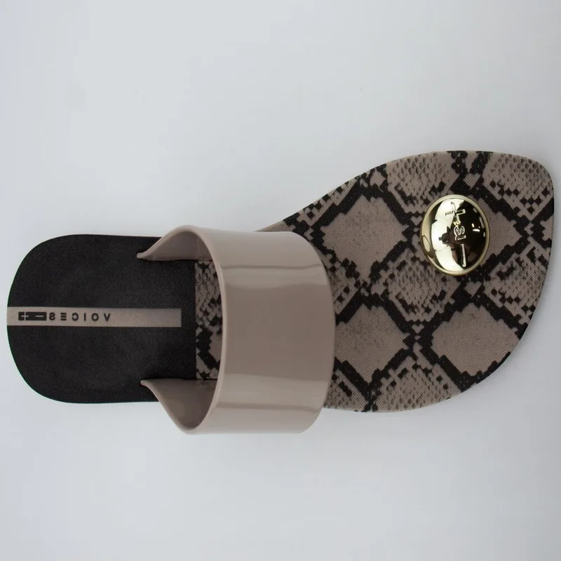 فويسيز Voices Women'S Flip Flops, Look Ball Animal - 005.00013, Color - Beige