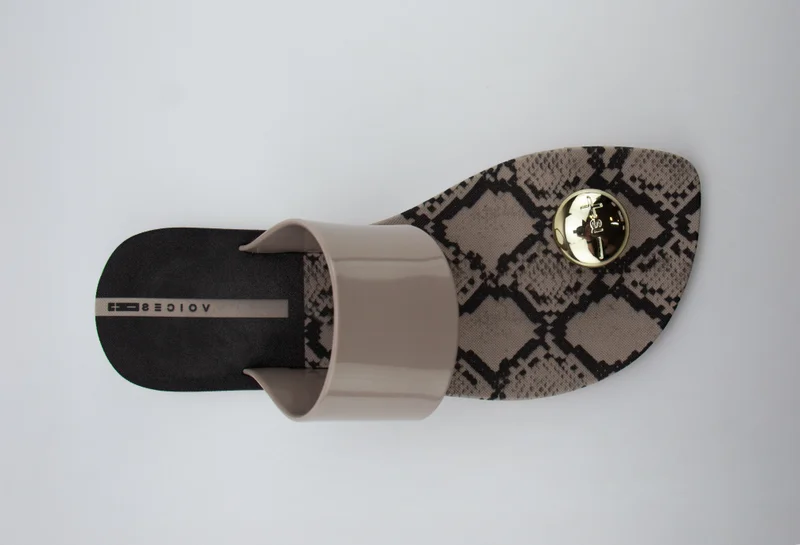 فويسيز Voices Women'S Flip Flops, Look Ball Animal - 005.00013, Color - Beige