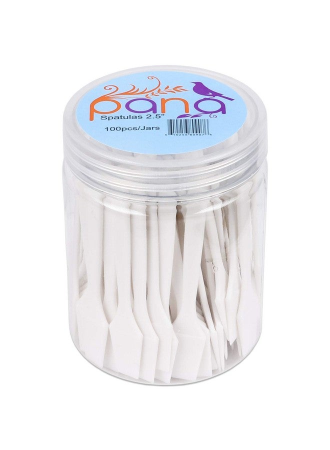 Pana 100pcs Pana Brand Cosmetic Make Up Disposable Plastic 2.5" Spatulas Skin Care Facial Cream Mask Spatula (100 Pieces in a Container) (WHITE) - Image 4