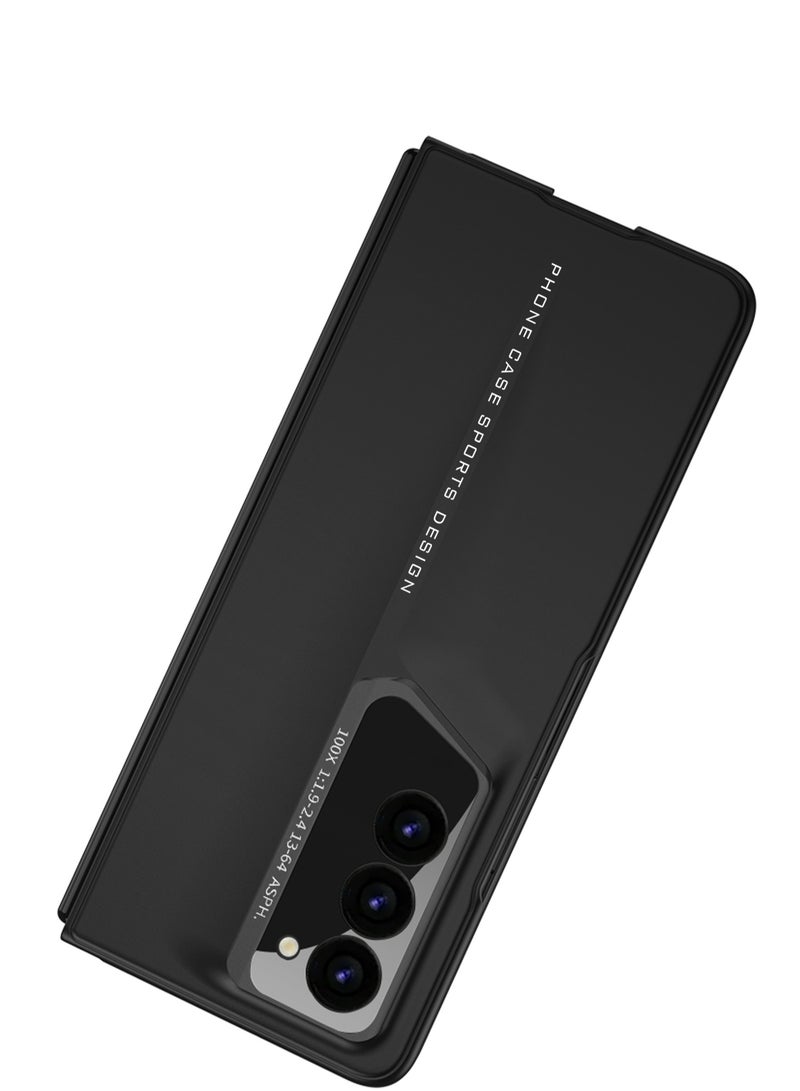 ليكا غطاء خلفي من الألياف بتصميم سيارة رياضية جديد من LEEKA نحيف للغاية مع حماية فاخرة للكاميرا لهاتف سامسونج Z Fold 6 (أسود) - Image 3