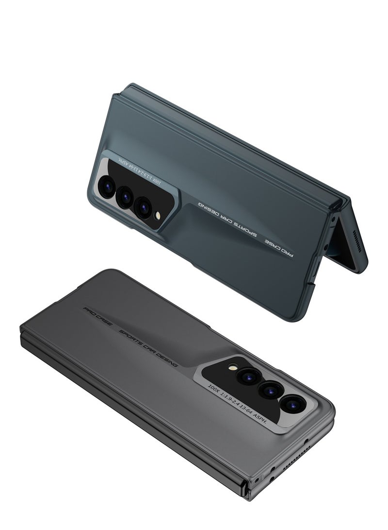 ليكا غطاء خلفي من الألياف بتصميم سيارة رياضية جديد من LEEKA نحيف للغاية مع حماية فاخرة للكاميرا لهاتف سامسونج Z Fold 6 (أسود) - Image 4