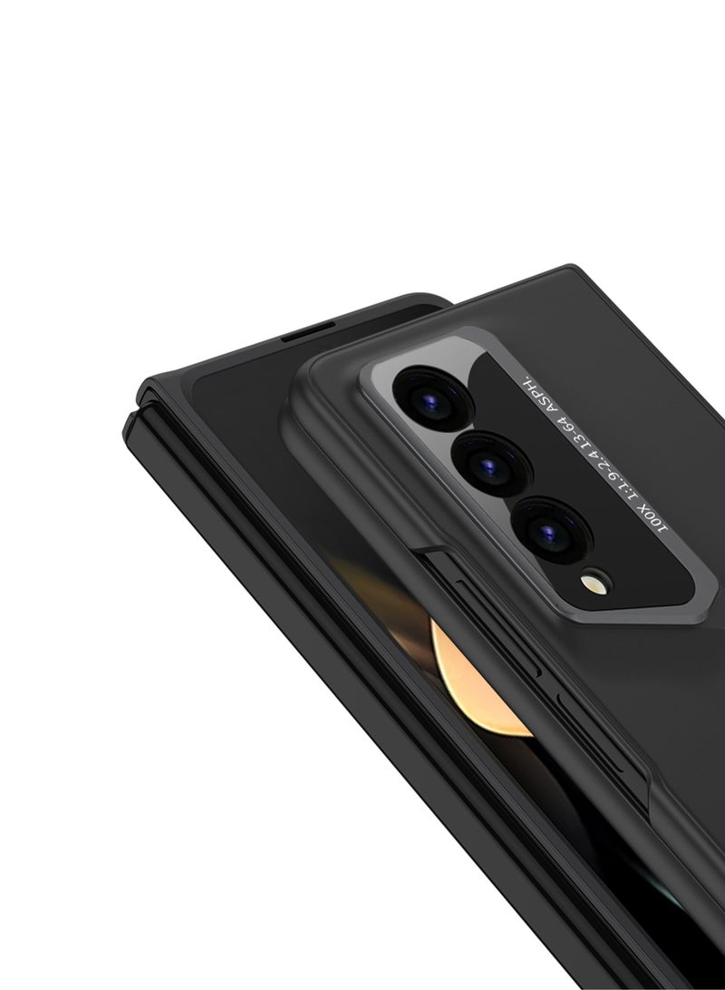 ليكا غطاء خلفي من الألياف بتصميم سيارة رياضية جديد من LEEKA نحيف للغاية مع حماية فاخرة للكاميرا لهاتف سامسونج Z Fold 6 (أسود) - Image 2