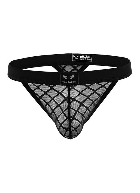 Underwear for Men Mesh Hollow Out Triangle Panties Low Rise Elasticity Brief