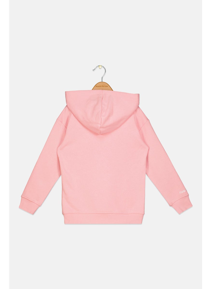 Keith Haring Kids Girl Graphic Printed Hooded Sweatshirt, Pink Combo  - Image 2