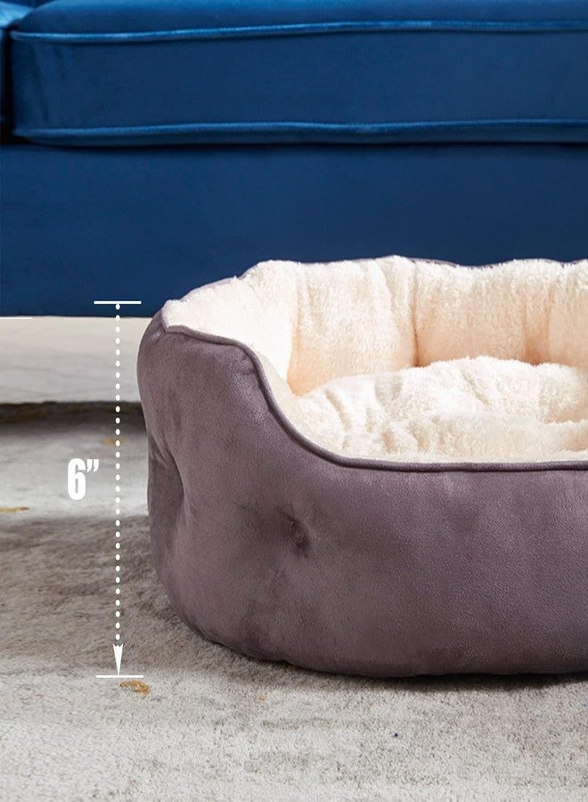 B. B Round Cat Bed - Double-Sided Suede Fabric, Removable Pillow, Anti-Slip Bottom, Ideal for Indoor Cats & Dogs, Extra Soft & Washable Pet Bed - 21x19x6 Inch - Image 5