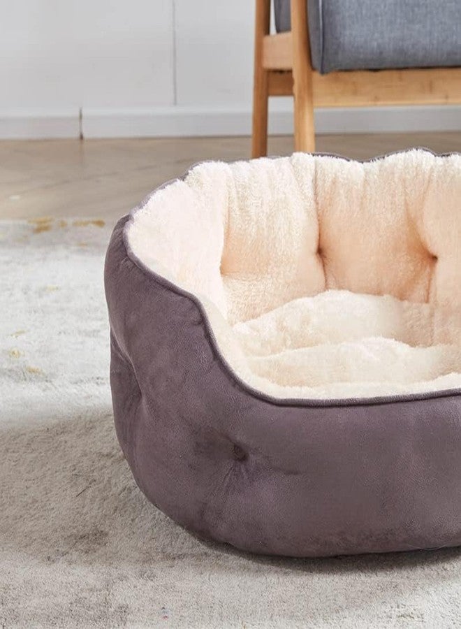 B. B Round Cat Bed - Double-Sided Suede Fabric, Removable Pillow, Anti-Slip Bottom, Ideal for Indoor Cats & Dogs, Extra Soft & Washable Pet Bed - 21x19x6 Inch - Image 3