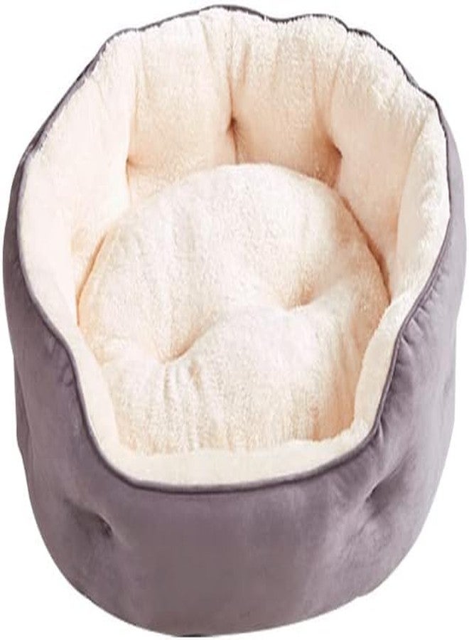 B. B Round Cat Bed - Double-Sided Suede Fabric, Removable Pillow, Anti-Slip Bottom, Ideal for Indoor Cats & Dogs, Extra Soft & Washable Pet Bed - 21x19x6 Inch - Image 1