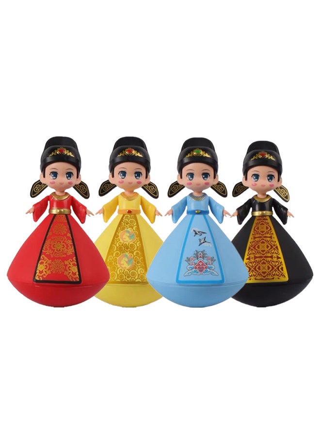 Datang Tumbler Little Sister Four Beautiful Women Creative Xi'an Tourism Creative Doll Doll Toy Ornaments Gift-Color:Small Poet Independent Set Of 4 - Image 1