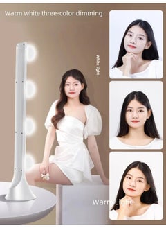 General 2-row Led Desktop Makeup Light Live Broadcast Fill Professional Live Broadcast Studio Video Background Pure Photography Light-Light Source Color:【Pink White】 Single Row Integrated 4 Lights (three-co  - Image 3