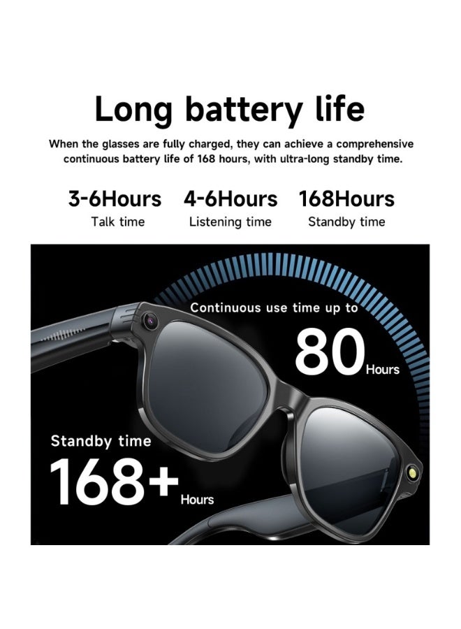 Domars AI Smart Glasses with Camera and Audio, 800W HD Camera Glasses for Men/Women with Speakers/Bluetooth 5.4 & Languages Translation Sports/Travel/Drive/Meetings (Color Change Lenses) - Image 4