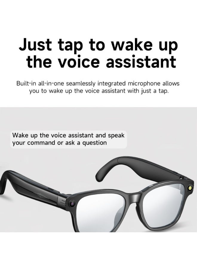 Domars AI Smart Glasses with Camera and Audio, 800W HD Camera Glasses for Men/Women with Speakers/Bluetooth 5.4 & Languages Translation Sports/Travel/Drive/Meetings (Color Change Lenses) - Image 2