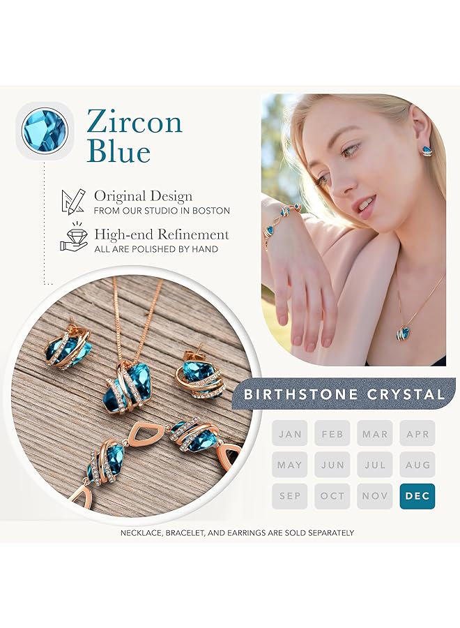 Leafael Wish Stone Pendant Necklace Necklaces For Women With Birthstone Crystals Jewelry For Women With Gift Box Allergy Free Birthstone Necklace For Women 18K Rose Gold Plated Or Silver Tone - Image 4