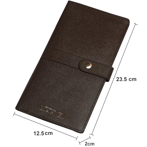 ABYS Genuine Leather RFID Protected Passbook Holder||Passport Holder||Cheque Book Holder||Card Holder||Travel Wallet||Credit Card Holder for Men and Women - Image 2