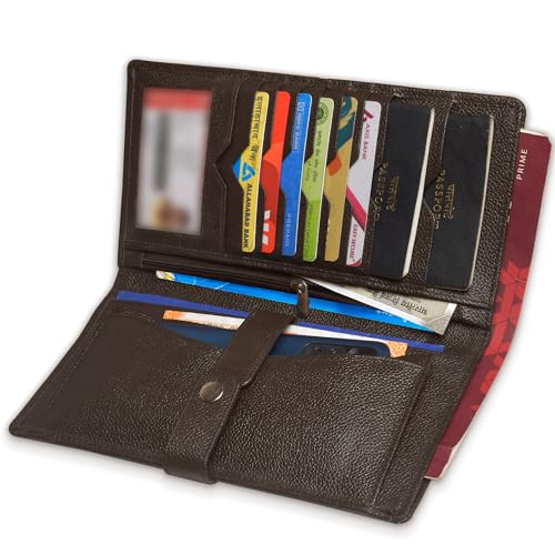 ABYS Genuine Leather RFID Protected Passbook Holder||Passport Holder||Cheque Book Holder||Card Holder||Travel Wallet||Credit Card Holder for Men and Women - Image 5