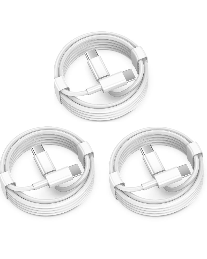 FUPYWP USB C to USB C Charging Cable for Apple, 6ft 60W 3Pack, USBC/Type C to Type C Fast Charger Cord Compatible for iPhone 17/17 Pro Max/17 Air, iPhone 16/16 Pro/16 Pro Max, iPad Pro/Air 5, MacBook - Image 1