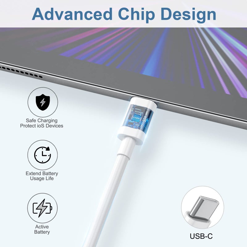 FUPYWP USB C to USB C Charging Cable for Apple, 6ft 60W 3Pack, USBC/Type C to Type C Fast Charger Cord Compatible for iPhone 17/17 Pro Max/17 Air, iPhone 16/16 Pro/16 Pro Max, iPad Pro/Air 5, MacBook - Image 5