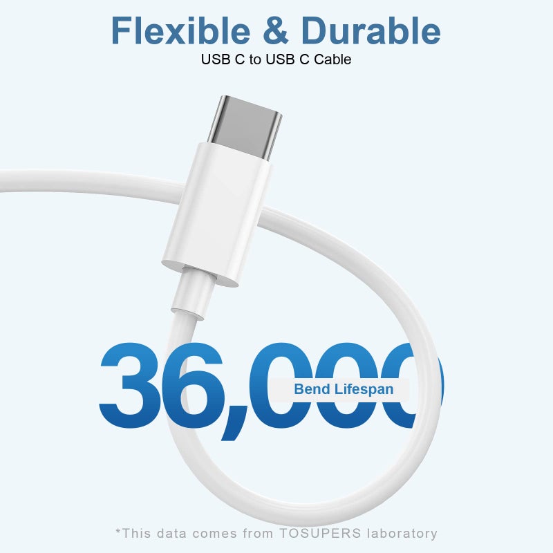 FUPYWP USB C to USB C Charging Cable for Apple, 6ft 60W 3Pack, USBC/Type C to Type C Fast Charger Cord Compatible for iPhone 17/17 Pro Max/17 Air, iPhone 16/16 Pro/16 Pro Max, iPad Pro/Air 5, MacBook - Image 4