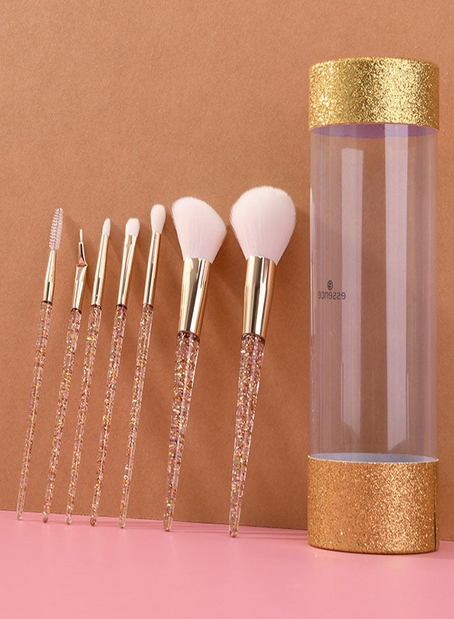 Vermaney Brushes Makeup Brushes Set 7 PCS Professional Sequin Makeup Brush Set Eyeliner Eyeshadow Eyelash Contour Powder Blush Concealer Lip Makeup Brush Makeup Tool - Image 1