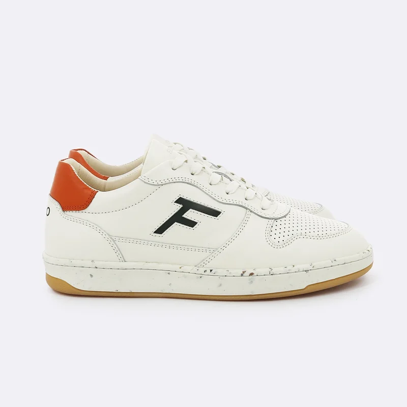 Faguo Alder Ecru & Orange Sneakers in Recycled Tennis Balls