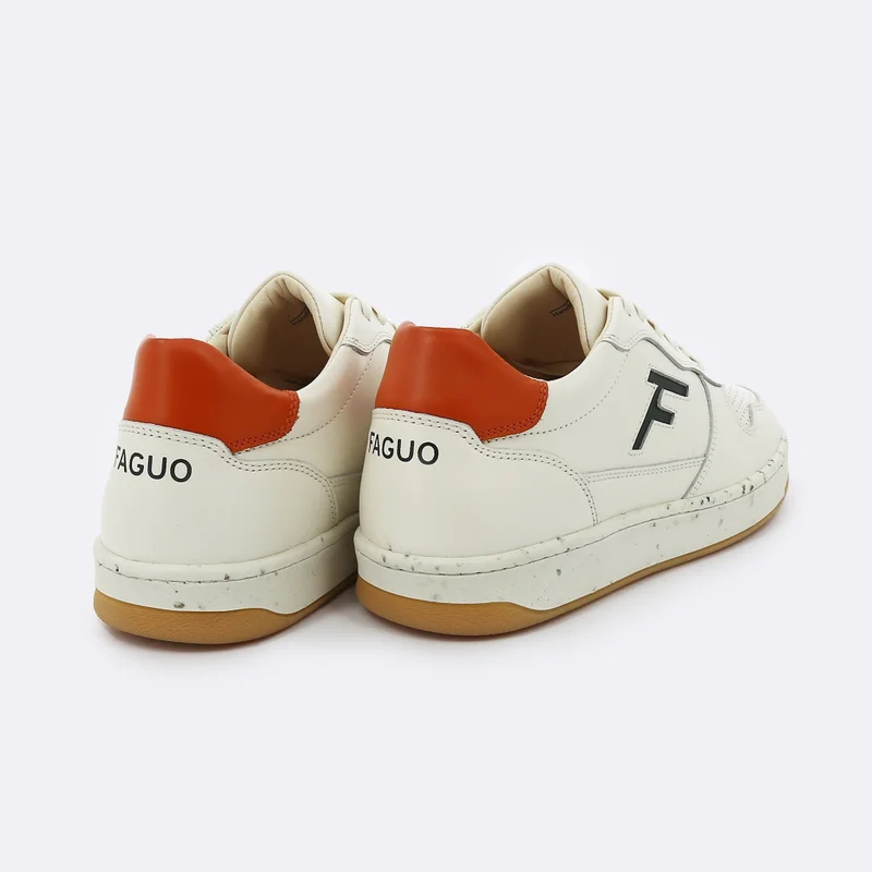 Faguo Alder Ecru & Orange Sneakers in Recycled Tennis Balls