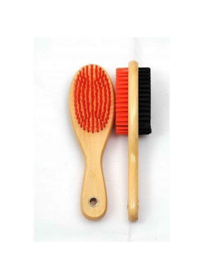 فرشاة تنظيف الحيوانات الأليفة بمقبض خشبي ناعم مزدوج الجوانب للكلاب والقطط، مشط أحمر وأسود، متوسط الحجم - Image 5