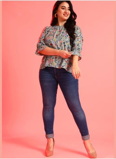 Instafab Plus Floral Print Blouse  - Image 5