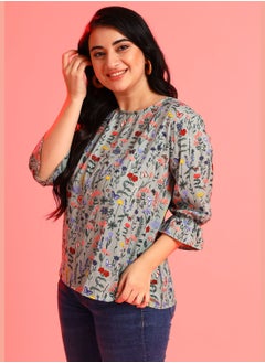 Instafab Plus Floral Print Blouse  - Image 1