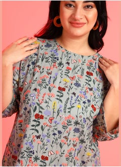 Instafab Plus Floral Print Blouse  - Image 4