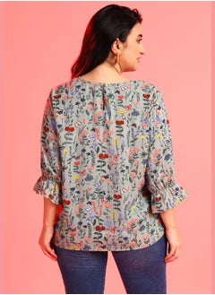 Instafab Plus Floral Print Blouse  - Image 3